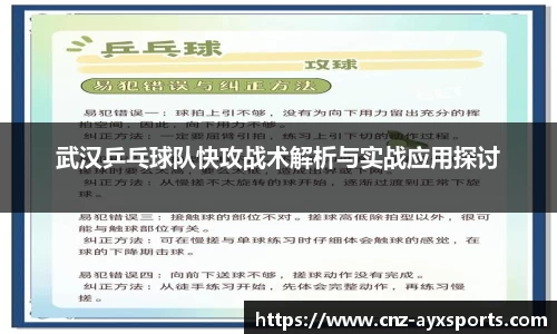 武汉乒乓球队快攻战术解析与实战应用探讨