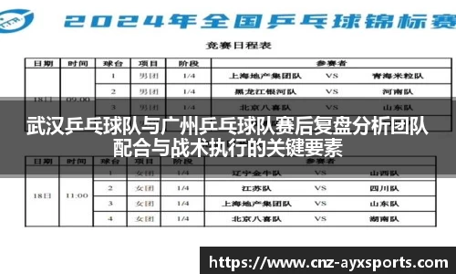 武汉乒乓球队与广州乒乓球队赛后复盘分析团队配合与战术执行的关键要素
